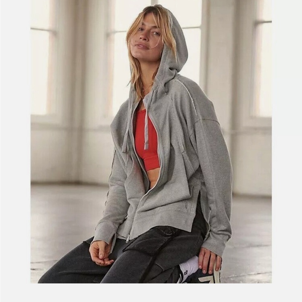 Free People FP Movement Only One Hoodie Jacket Top Zip-up Cotton - Medium